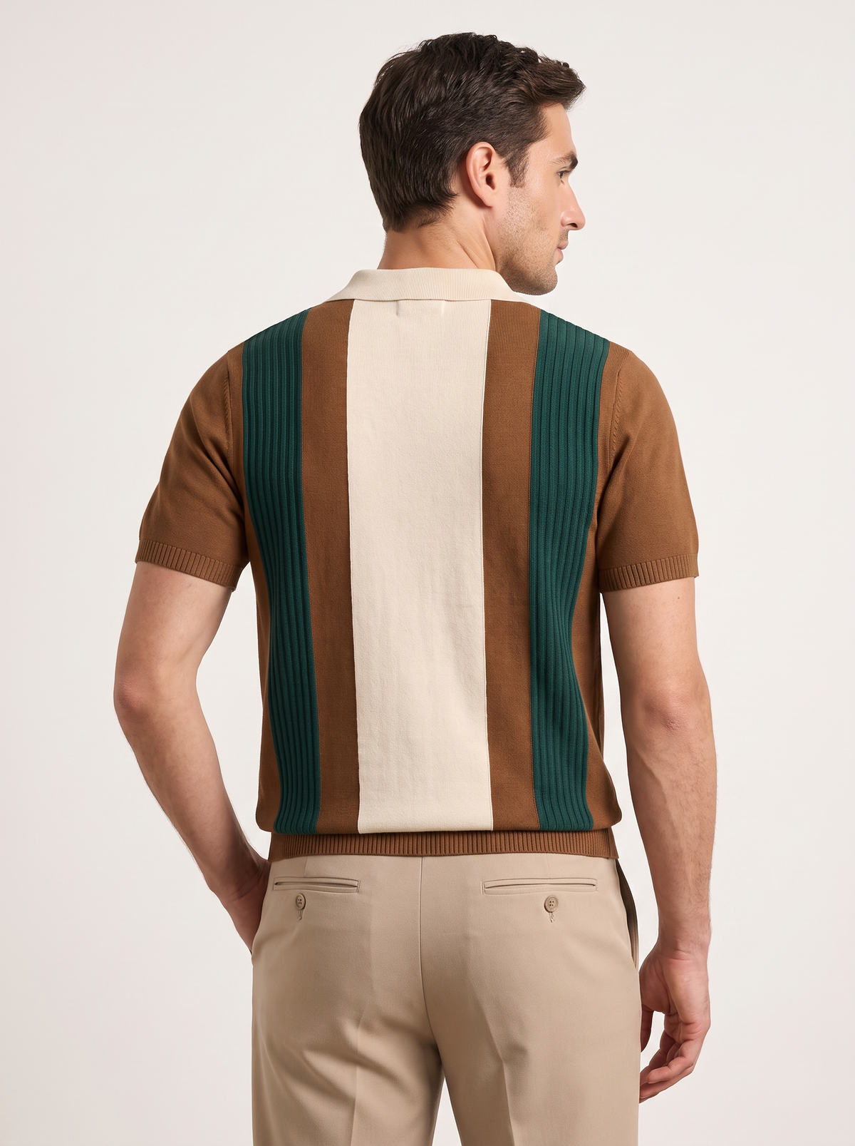 Brown Resort Zipper Polo