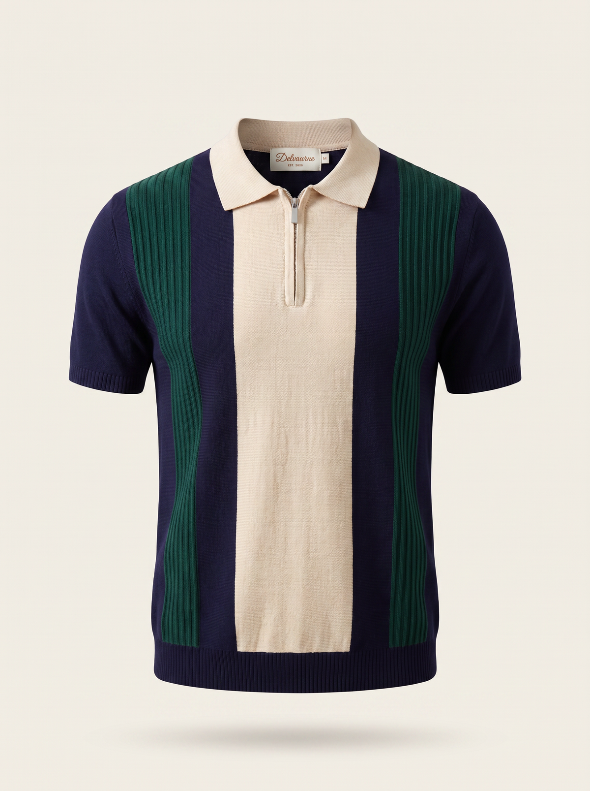 Navy Resort Zipper Polo