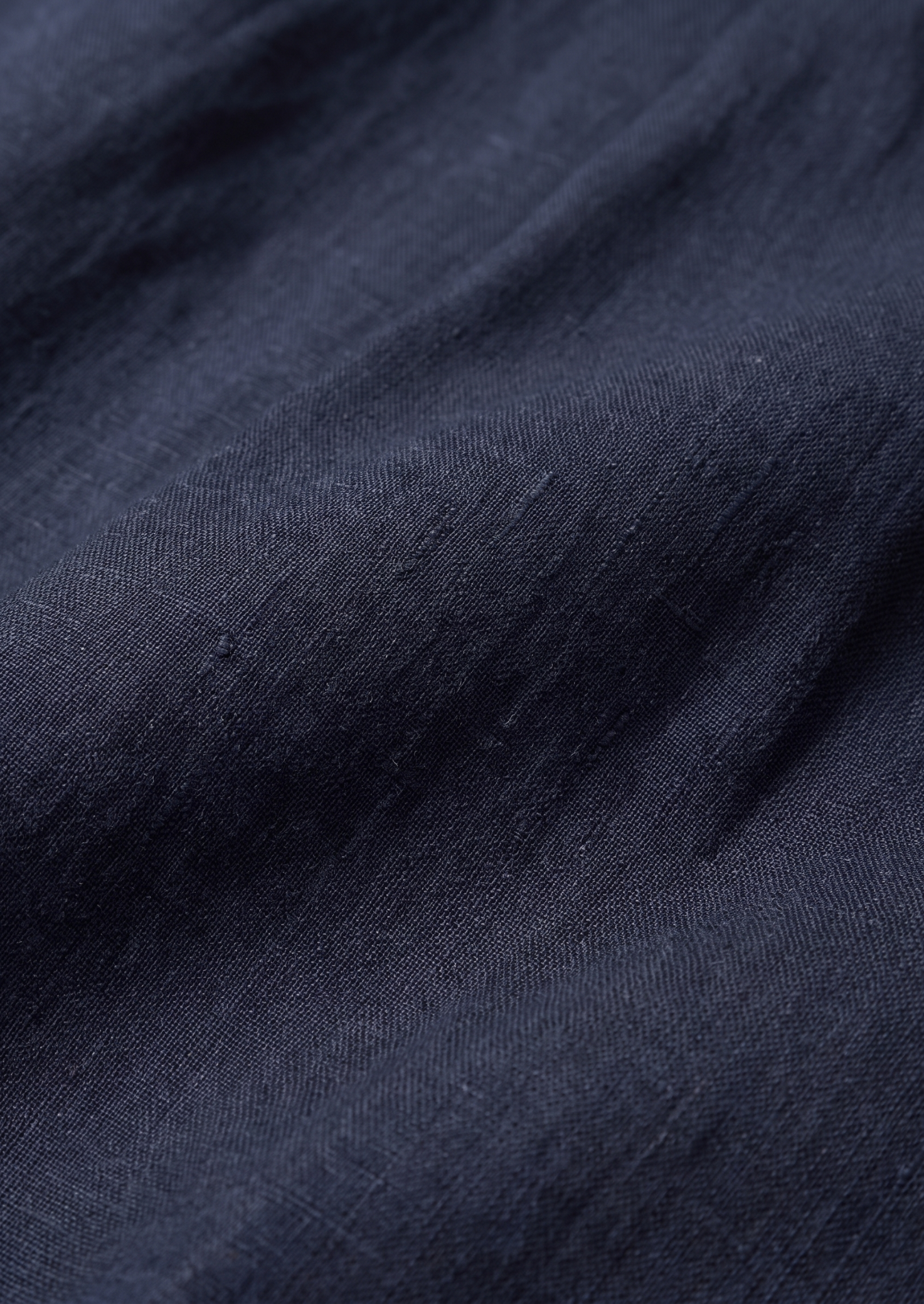 Navy Blue Pleated Linen Seaside Shorts