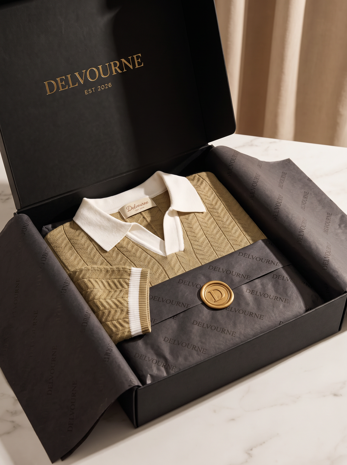 Almond Contrast Textured Polo