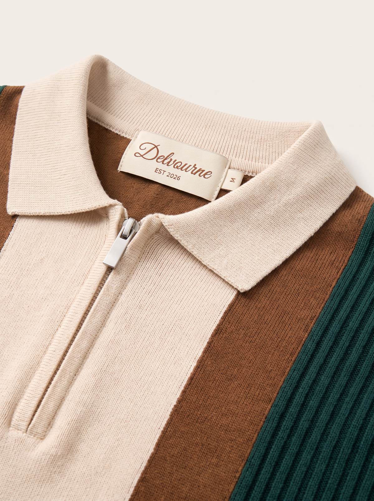 Brown Resort Zipper Polo