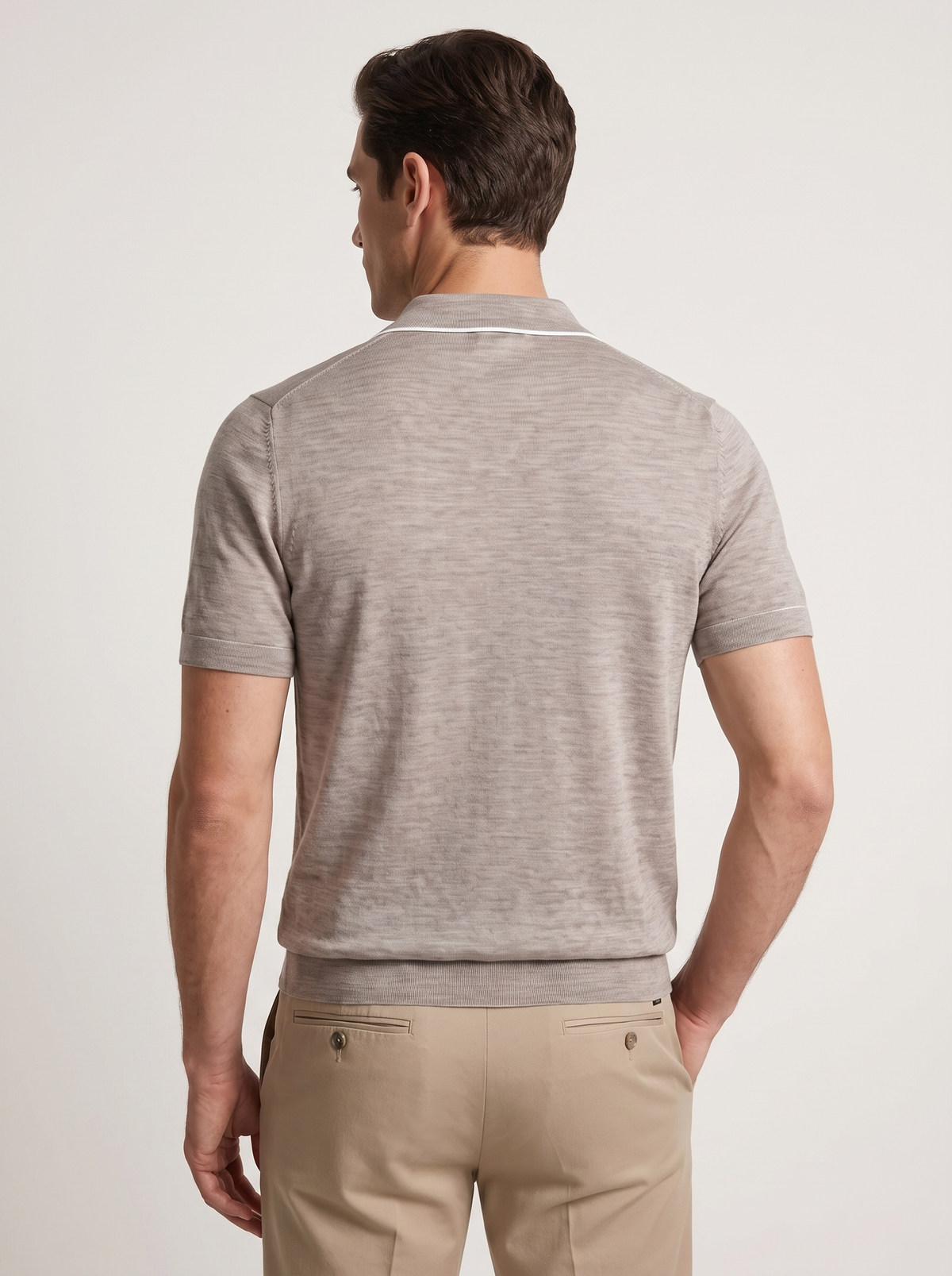 Ellis Beige Lightweight Polo Shirt