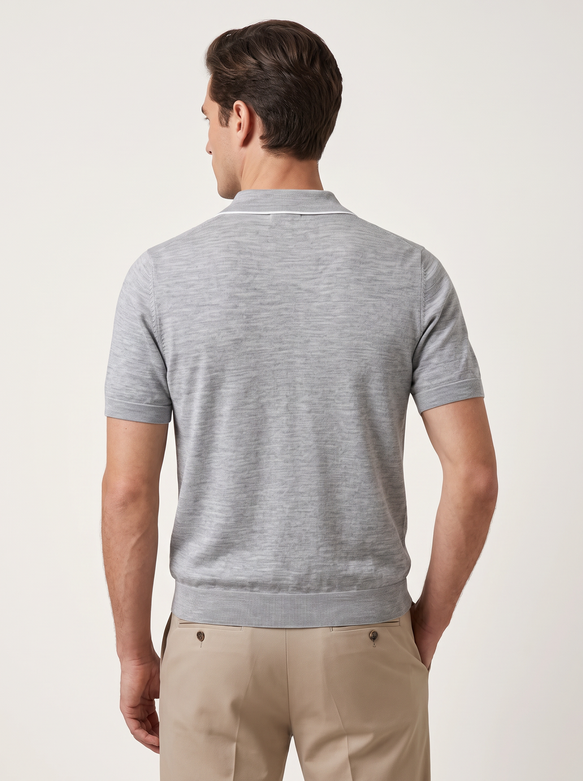 Ellis Light Gray Lightweight Polo Shirt