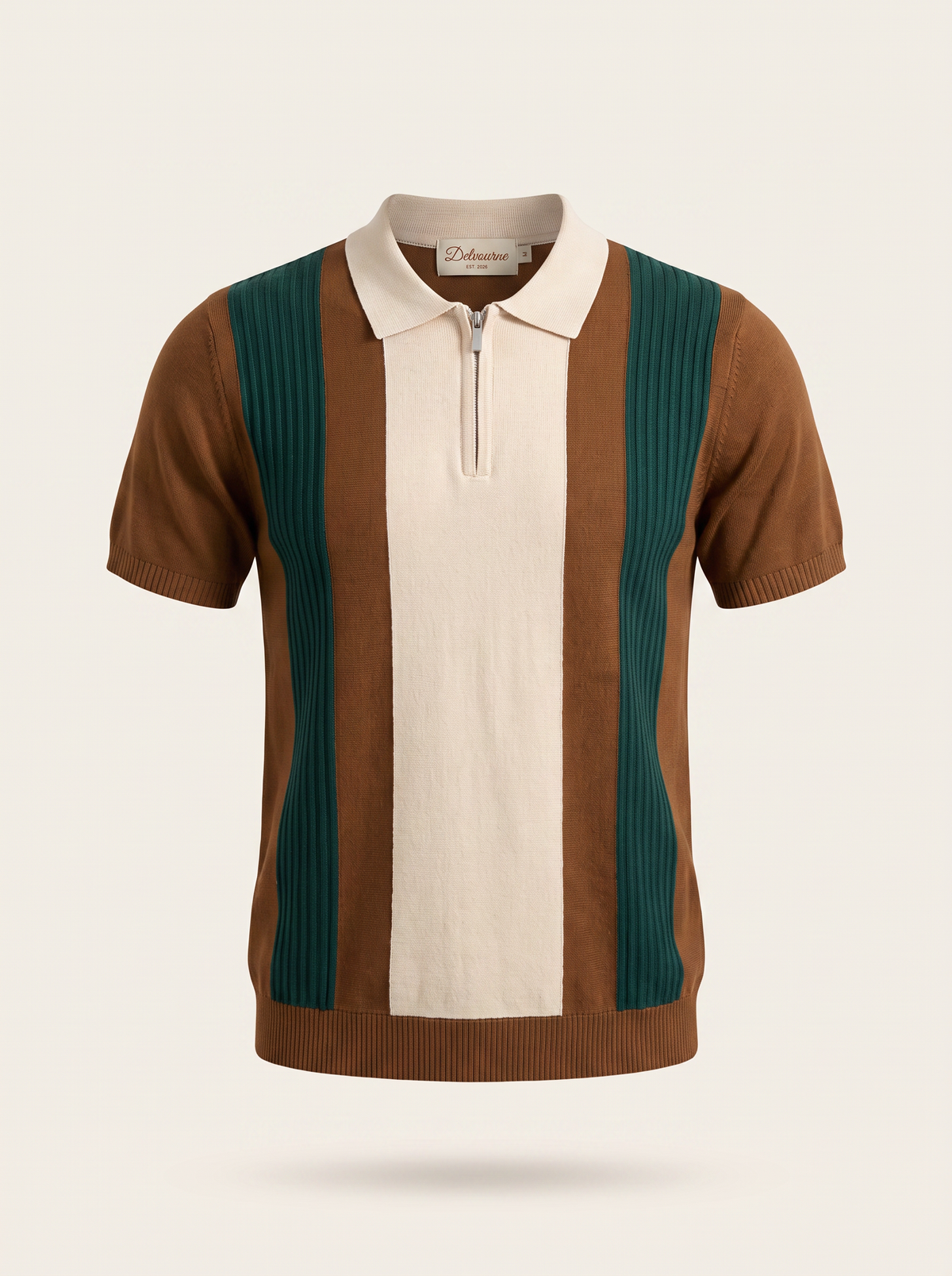 Brown Resort Zipper Polo