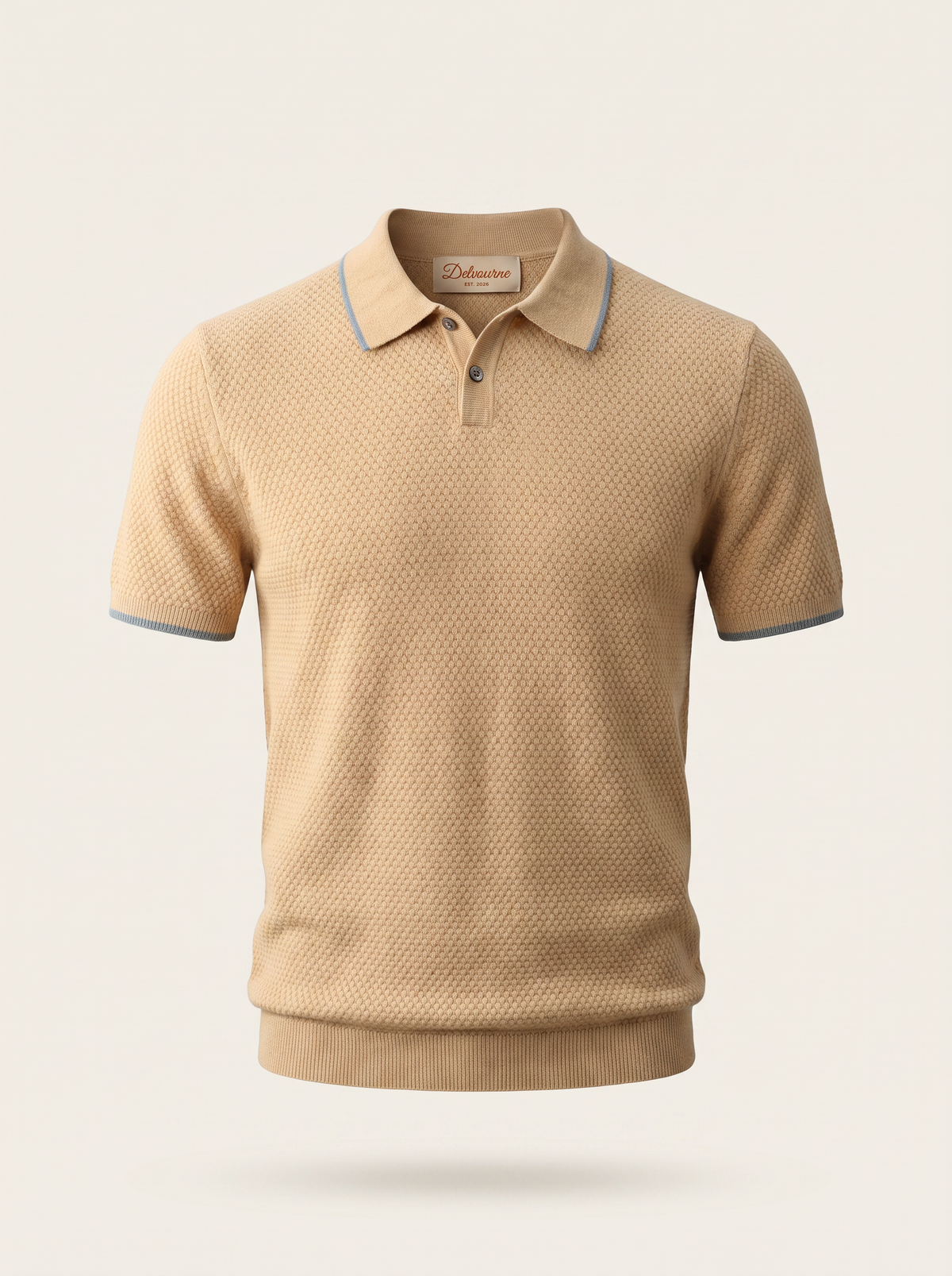 Premium Cashmere Mustard Two-Tone Polo