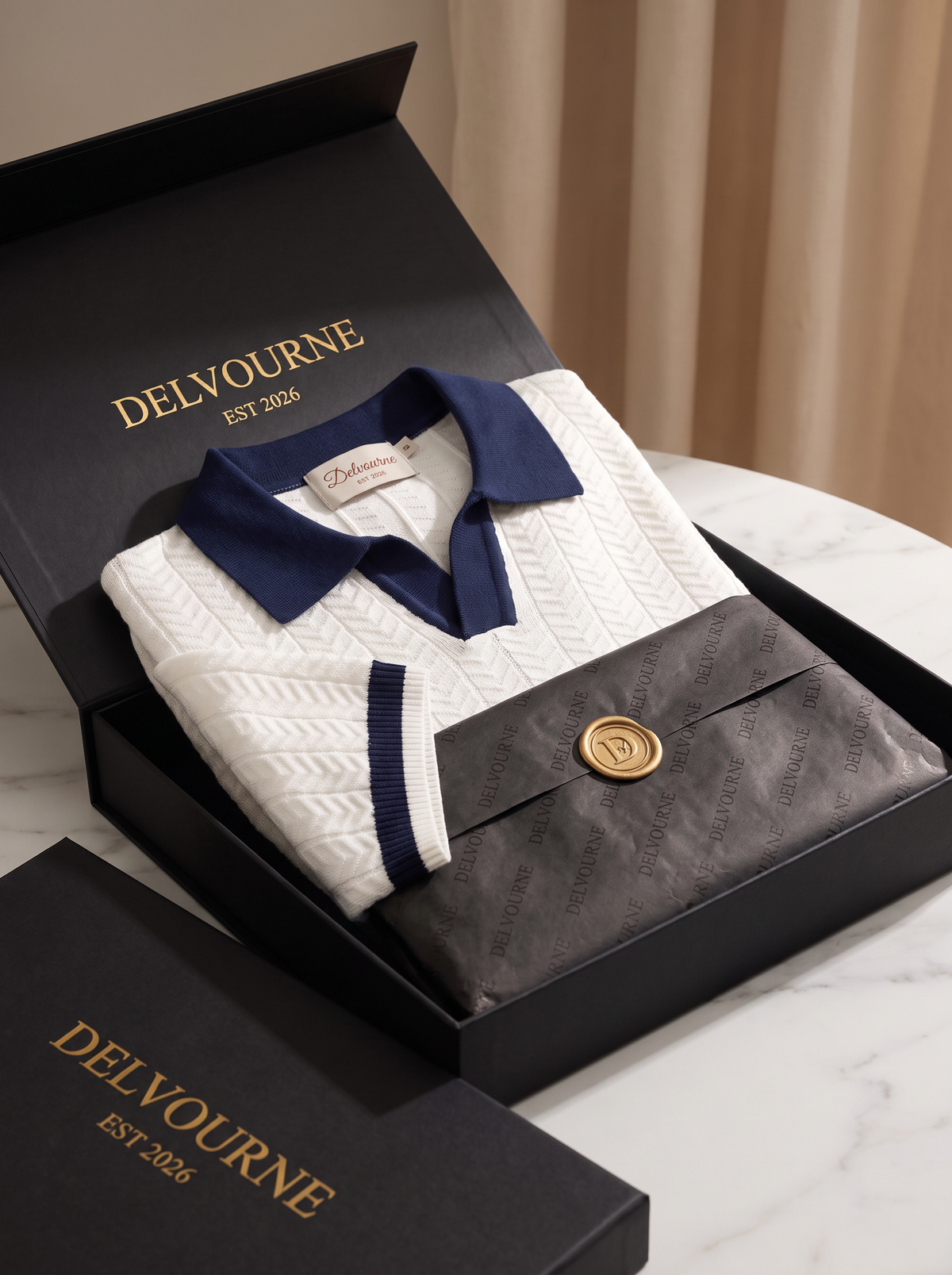 White Contrast Textured Polo