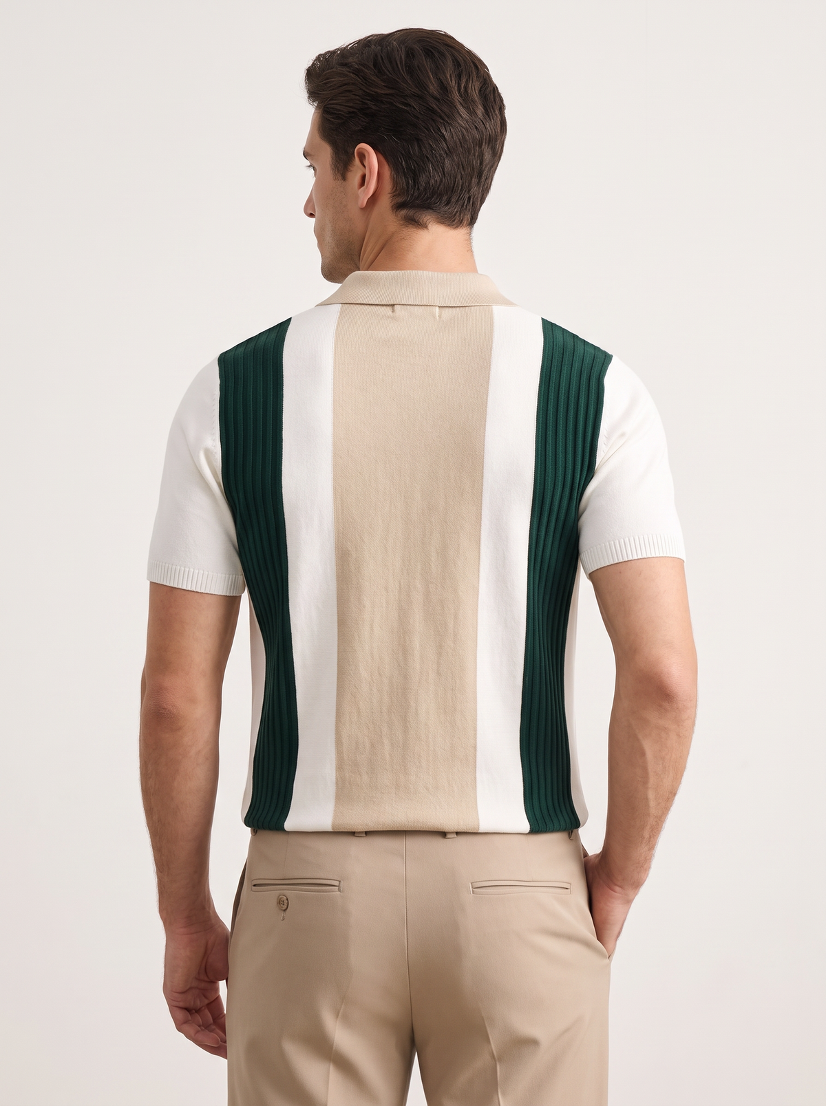 White Resort Zipper Polo