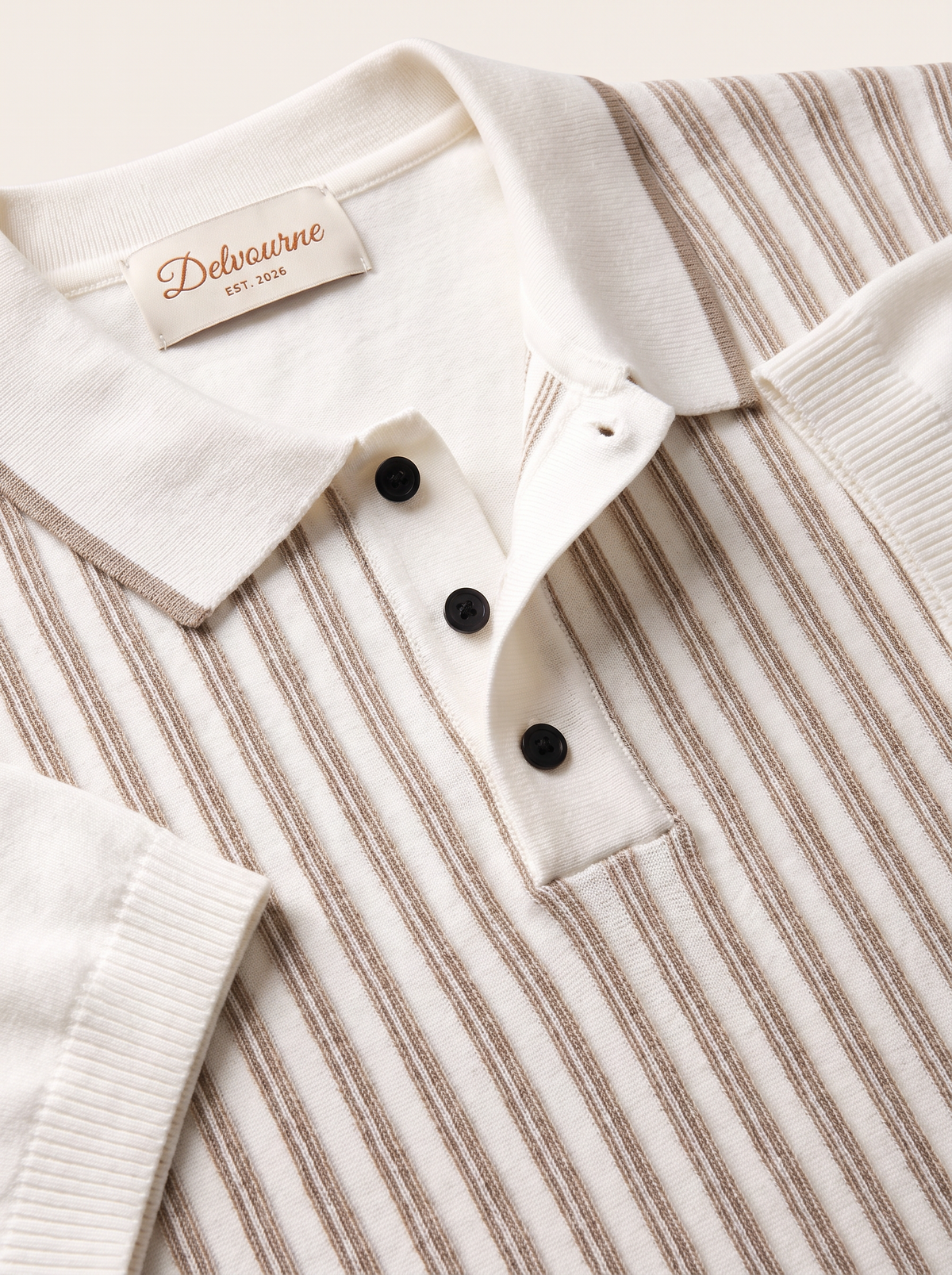 White Vertical Striped Polo